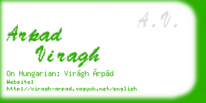 arpad viragh business card